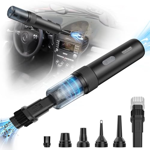 Autostaubsauger 15000PA,2 IN 1 Handstaubsauger & Staubgebläse, Mini Staubsauger Akkusauger Kabelloser Handstaubsauger mit Blasfunktion, Tragbarer AutoStaubsauger für Haus/Auto/Haustierhaare, Schwarz