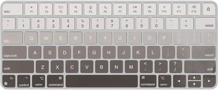 kwmobile Autocollant Compatible avec Apple Magic Keyboard Autocollant - Sticker pour Clavier sans Fil Anglais US QWERTY en PVA - Blanc-Gris-Noir