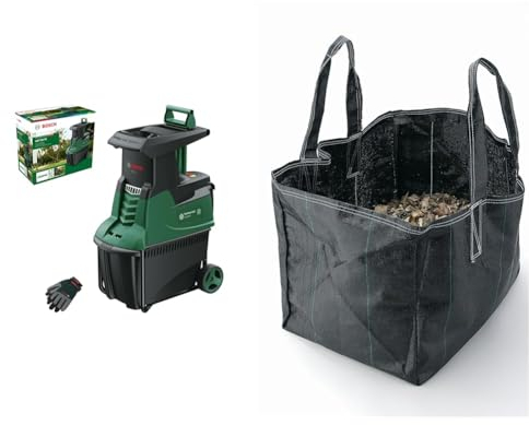 Bosch Turbinenhäcksler AXT 25 TC (2.500 W; geeignet für Holz und harte Gartenabfälle) – Amazon Edition + Bosch Fangsack/Abdeckhaube für alle AXT