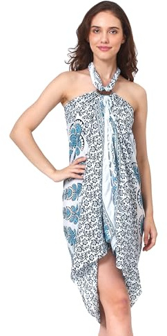 SAIVONA Sarong Pareo Damen Mandala Fransen Viskose Strandtuch Wickeltuch Wickelrock Strandrock Wickeltuch Bikini Cover Up für Badeanzug Ca. 170cm x 110cm