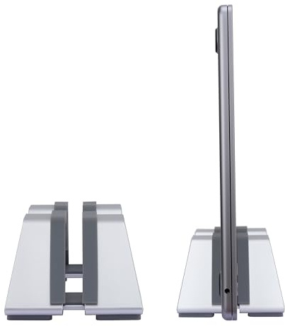 Psitek Supporto Verticale Regolabile per Laptop - Alluminio, Compatibilità Universale per Tutti i Laptop - Design Elegante, Larghezza Regolabile, Antiscivolo & Resistente ai Graffi, Design Brevettato