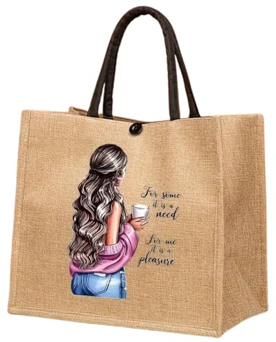 Generisch Jute Tasche shopper/Praktische Einkaufstasche / 35x30x17cm / Stilvolle Jute Shopper Tasche für den Alltag/jutebeutel/jutetasche shopper. (Bild 1)