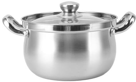 VIFERR Stock Pot 24cm Stainless Steel Stockpot with Lid Cooking Soup Pot Induction with Double Handle for Kitchen Cookware