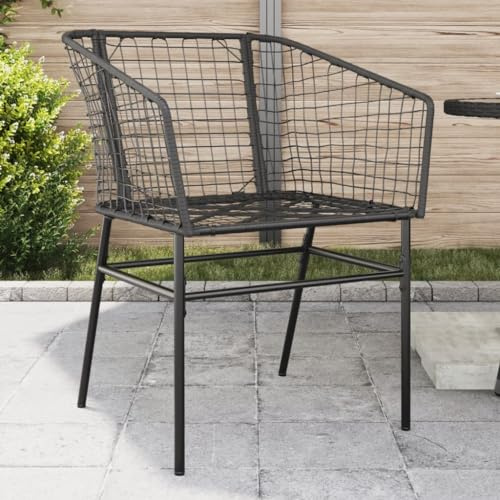 ShGaxin 369098 Gartenstühle, 2 Stück, Polyrattan, Schwarz, Terrassenstühle, Balkonstühle, Gartenstühle, Terrassenstuhl