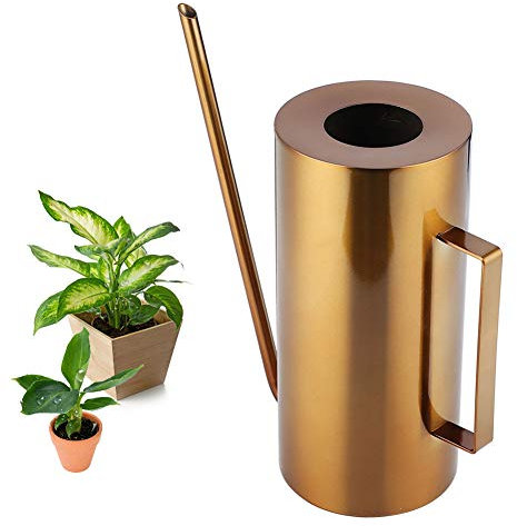 Regadera de 1,5 l, boquilla larga de acero inoxidable, maceta, herramienta de riego, regadera decorativa para plantas de interior,