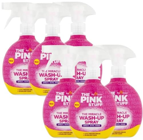 The Star Drops Pink Stuff Miracle Detergenti Multiuso Per L'igiene Della Casa (6, Detergente Spray Per Stoviglie E Superfici 500 Ml)