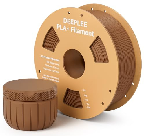 DEEPLEE PLA+ Filament 1.75mm, PLA Plus Braun 1KG | Höhere Zähigkeit, kein Verwickeln, PLA Plus 3D-Drucker-Filament, Maßgenauigkeit +/- 0,02 mm