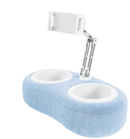 Tablet Holder Pillow- Tablet Stand Pillow | 360° Adjustable Tablet Holder For Bed | Pillow Stand Holder With Snack Bowl For Reading In Bed, Fits 4.7 To 13 Inch Tablets Phones