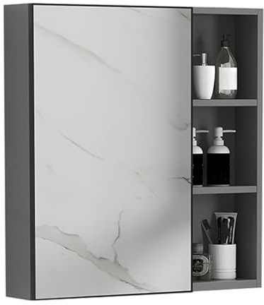 Moderno Alluminio Bagno Specchio Cabinet per Camera Da Letto Soggiorno e Toilette Grå 24 x 4 x 26 pollici
