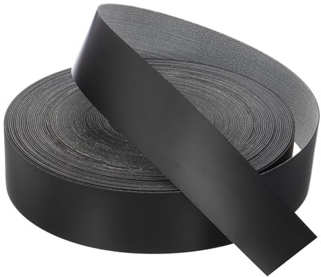 sourcing map Cinta de borde negro de 100 pies x 2-5/32 pulgadas, cinta de chapa prepegada flexible de madera contrachapada con adhesivo termofusible para restauración de muebles
