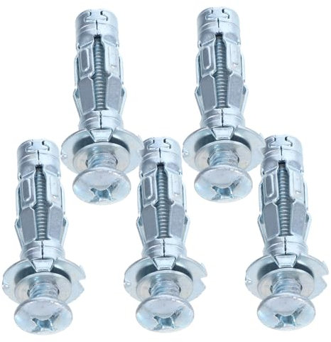 Hohopeti 5pcs Drywall Anchor Plaster Wall Anchors Screws Bolts Carbon Steel Hollow Expansion Screw for Home Use