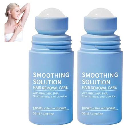 After Shave Soothing Roll-On Serum, Unclogs Pores Post-Shave & Waxing Care for All Kind Skin Type Gently Cleanses Armpits Moisturizing and Skin Soothing Serum, For Body, Back, Leg (2PCS)