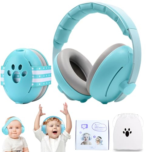 SENLINLIN Casque anti-bruit pour bébé, protection anti-bruit jusqu'à 34 dB, casque pour bébé, casque réglable pour bébé de 3 à 48 mois contre les dommages auditifs et améliore le sommeil