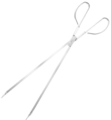LOEFLIFA Pinzas Para Chimenea De Acero Inoxidable 53 Cm Multiusos Garra Para Leña, Carbón y Basura, Resistentes Para Camping, Barbacoa y Uso Exterior
