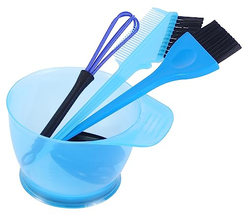 CALLARON Kit Herramienta Práctica para Teñir el Cabello en Casa y Uso DIY en Plástico Azul Reutilizable y Lavable para Teñir el Cabello de 5 Piezas