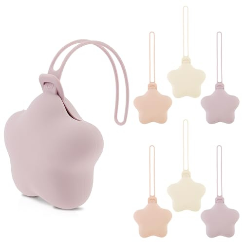 6 Stück Schnullerbox,Drei Farben,Silikon Schnullertasche,Schnuller Aufbewahrungsbox,Schnullertasche für Unterwegs,BPA-Frei,Schnullerhalter für Wickeltasche und Kinderwagen(Hautfarbe, Beige, lila)