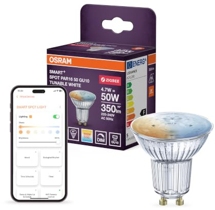 Osram SMART LED PAR16 Reflektor GU10 4.7W ZigBee Tunable | SMART+ ZIGBEE Tunable White Spot, LED Lamps, 50 mm dia, 20000 h, 1-Pack