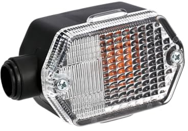 Blinker 6-eckig in Schwarz mit weiß-transparentem Glas - Simson S53, S83, SR50, SR80, MZ ETZ