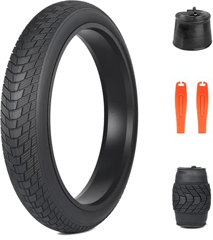ZUKKA 1er-Pack E-Bike Reifen 24x3.0 Zoll Faltbarer Fett Fahrradreifen Mantel 75-507 30TPI Plus 1er-Pack Schlauch 24x3.0 AV35mm für Elektrofahrrad Reifen Kompatibel Wide Mountain Snow Bicycle