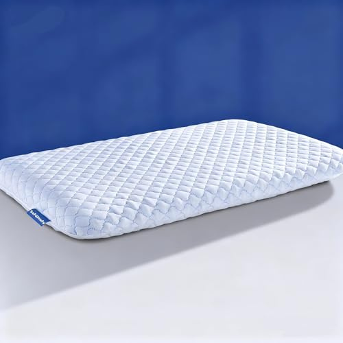 Thin Flat Pillow for Sleeping – 1.75 Ultra Slim Cooling Memory Foam Pillow for Stomach & Back Sleepers, Low Profile Neck Alignment Design with Soft Washable Cover,Supportive & Comfortable,16x24 Inch