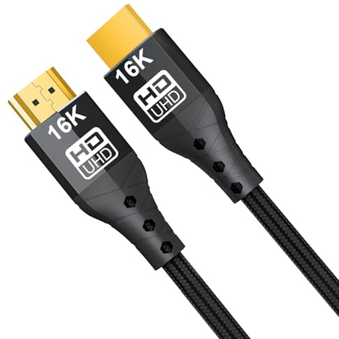 ZIKNYDO Câble HDMI 2.2 0,5m, (Ultra High Speed 96Gbps, 16K/10K/8K/4K, Dynamic HDR, HDR10+, Dolby Vision, Dolby Atmos, DTS:X, HDCP 2.2&2.3), compatible avec câble HDMI 2.1/2.0, PS5, Xbox Series X|S