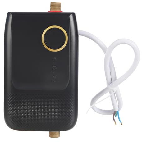 TaNeHaKi Chauffe-eau électrique, chauffe-eau instantané sans réservoir avec affichage LED, 30 à 55 °C, 5500 W, chauffe-eau sous évier pour cuisine, télécommande, chauffe-eau (noir)