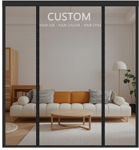 Moustiquaire Porte sur Mesure – Rideau Magnétique Personnalisable pour Porte Fenêtre, Baie Coulissante et Porte d'Entrée – Anti-Moustiques et Insectes – Sans Perçage, Installation Facile