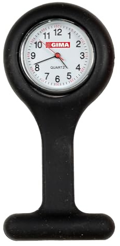 GiMa ns881black Uhr für Krankenschwestern, rund, schwarz, Rotondo