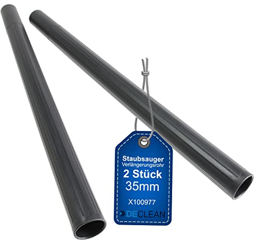 DeClean 2 x Verlängerungsrohr 35 mm Saugrohr Staubsaugerrohr Staubsauger Verlängerung Rohr Kunststoff Gesamtlänge 102 cm