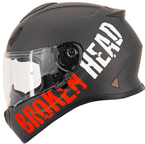 Broken Head BeProud Light Carbon Integralhelm | Extrem leicht ca. 1.050 Gramm, Carbonhelm, Für sportliches Fahren, Racing
