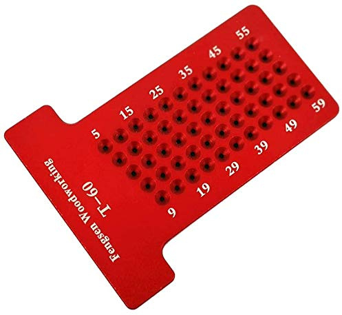 T60 Lineal für die Holzbearbeitung T-Typ Scriber Aluminiumlegierung Loch Lineal Messger?t Carpenter Marking Fixing Tool (rot)