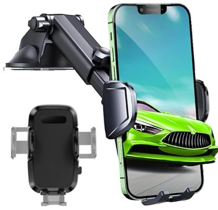 Josnown Handyhalterung Auto, Upgrade Version Silikonschutz Handy Halterung mit EIN-Knopf-Release, 360° Drehung Universal Kfz Handyhalter für iPhone Samsung Huawei Xiaomi