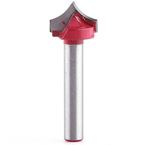 Cortador de Ranura en V Fresado en Forma de V Cuchillo Cortador de Madera Enrutador CNC Máquina de Grabado de Acero de Tungsteno 90 ° 6 Mm Vástago 8-32 Mm Diámetro del(15MM Klingendurchmesser)