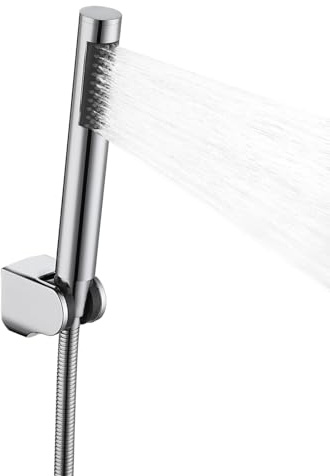 KES Duschbrause Handbrause Dusche Duschkopf Edelstahl Brausekopf mit Duschkopfhalterung und Duschschlauch Poliert, LP150-PS