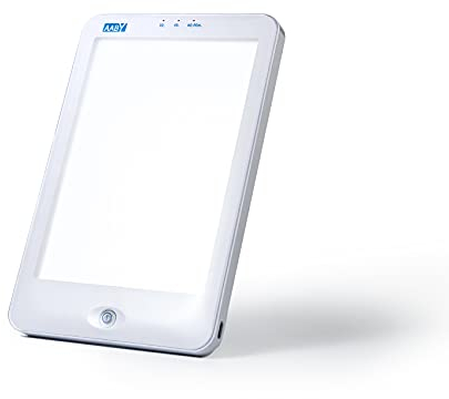 AABY Premium21 Daylight Therapy Lamp Certified Medical Device UV Free Flicker Free 10000 Lux LED White Light 3-Step Brightness 3-Step Timer Indicator Touch Control Compact and Portable(white)