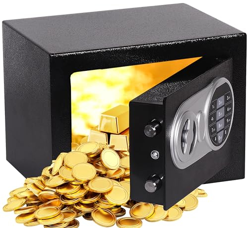 Silvergear® Cassaforte a Muro con Codice | Cassaforte Elettronica con Serratura Digitale | Cassaforte da Armadio con Codice da 3 a 8 Cifre | Cassaforte in Acciaio con 2 Chiavi per Contanti e Gioielli