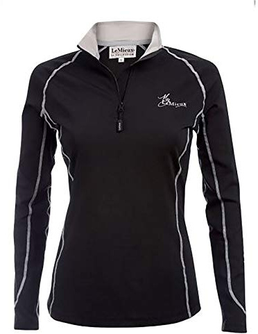 LeMieux Women’s Base Layer Top - Athletic Thermal Shirts - Equestrian Apparel & Gear for Horseback Riding - (Black - US08)