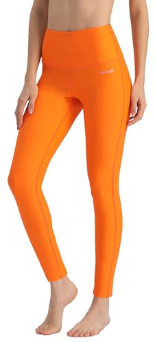Ubestyle UPF 50+ High Waist Women's Swim Pants Swim Leggings Swimming Tights Rash Guard Pants Sun Protective (UBT3001ORANGEXL)
