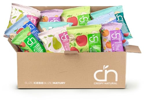 Crispy Natural Pack de Snacks de Frutas Secas | Manzana | Pera | Melocotón | Fresa | Sin Azúcar Añadido