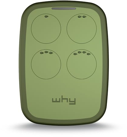 WHY EVO NOA Télécommande rolling code multifréquence de 280 à 868 mhz, ouvre-porte auto-apprentissage programmable, radiocommande à large portée avec 4 boutons Olive Green