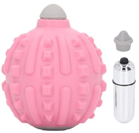 Elektrisch Massageball, Faszienball, Vibrierender Muskel für Tiefengewebemassage, Linderung von Verspannungen mit Ersatzkopf für Rücken, Gesäß, Beine, Arme, Taille und Füße(ROSA)
