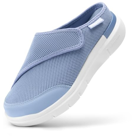 FitVille Pantofole Diabetiche Per Donna Scarpe Extra Larghe Per Piedi Gonfi Ciabatte Regolabili Per La Neuropatia Dolorosa Dei Piedi Degli Anziani 39-40 EU X-Larga