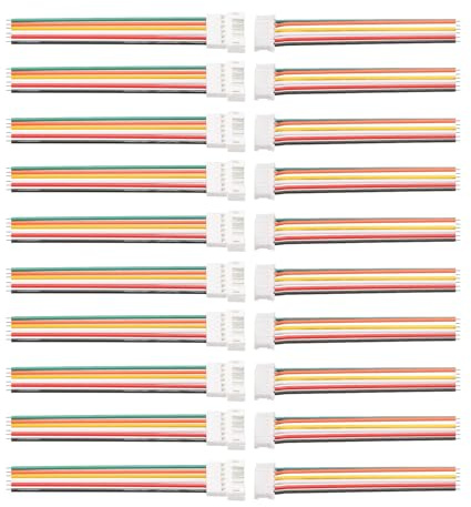 MECCANIXITY Connettore maschio e femmina PH 2.0 a 6 pin, micro connettori elettrici con cavi da 10 cm per elettrodomestici, set da 10