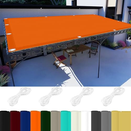 Vela Ombreggiante Quadrata 5 x 5 m 98% Protezione UV Impermeabile Rettangolare Poliestere per Esterno Giardino Terrazza, Arancione