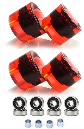 EBVincxmk 4er-Pack Räder mit Kugellagern und Abstandshaltern, Straßenrad für Skateboards, Longboards, Rollen, Skateboard-Räder-Set