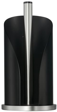 WESCO Porte-Rouleau de Papier de Couleur Noir Mat en Acier Inoxydable et tôle d'acier laquée de Couleur, Socle Stable en Acier Inoxydable, pour Rouleaux de Papier essuie-Tout Standard ou 2 à 3