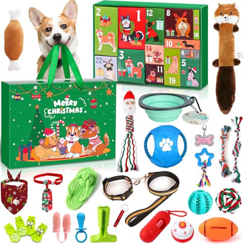 iZoeL Dog Advent Calendar 2025 Dog Toys Advent Calendar 24 Dog Christmas Presents Christmas Dog Toys Dog Countdown Calendar Interactive Dog Toys Outdoor Indoor For Dog Puppy Large Dog Lovers