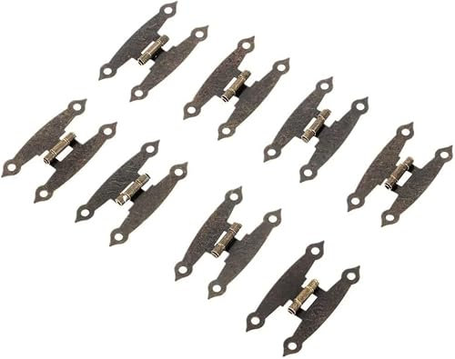 KIEYENS Scharniere, Lagerscharnier, 8 Stück 65 x 33 Schranktürscharnier 4 Löcher Möbeldekoration Antike H-Scharniere für Möbel Küche Bronze mit Schraube