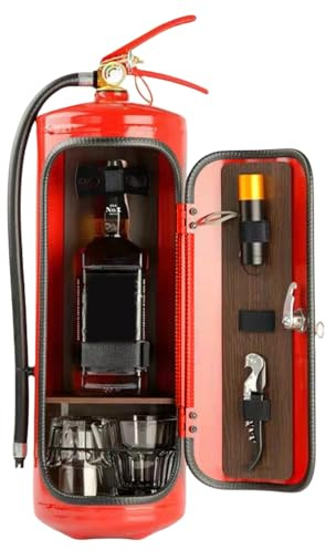 Brandsläckare minibar – mobil bar, liten bar för whiskyälskare | vinförvaringslådor | nyhet brandsläckare minibar | bärbar förvaringslåda för sprit och glas vinkylare ornament