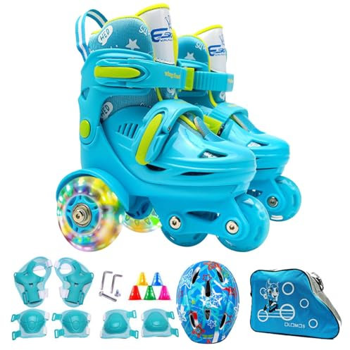 Dreipunkt-Rollschuhe, verstellbare Rollschuhe,Verstellbare Balance-Rollschuhe für Kinder | Kinder im Alter von 3–8 Jahren Rollschuhe mit leuchtenden Rädern für Eisbahn, Spielplatz